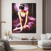 Malen nach Zahlen Bilder Balletttanzerin im Lila Kleid